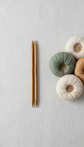 Artisan olive wood knitting needles